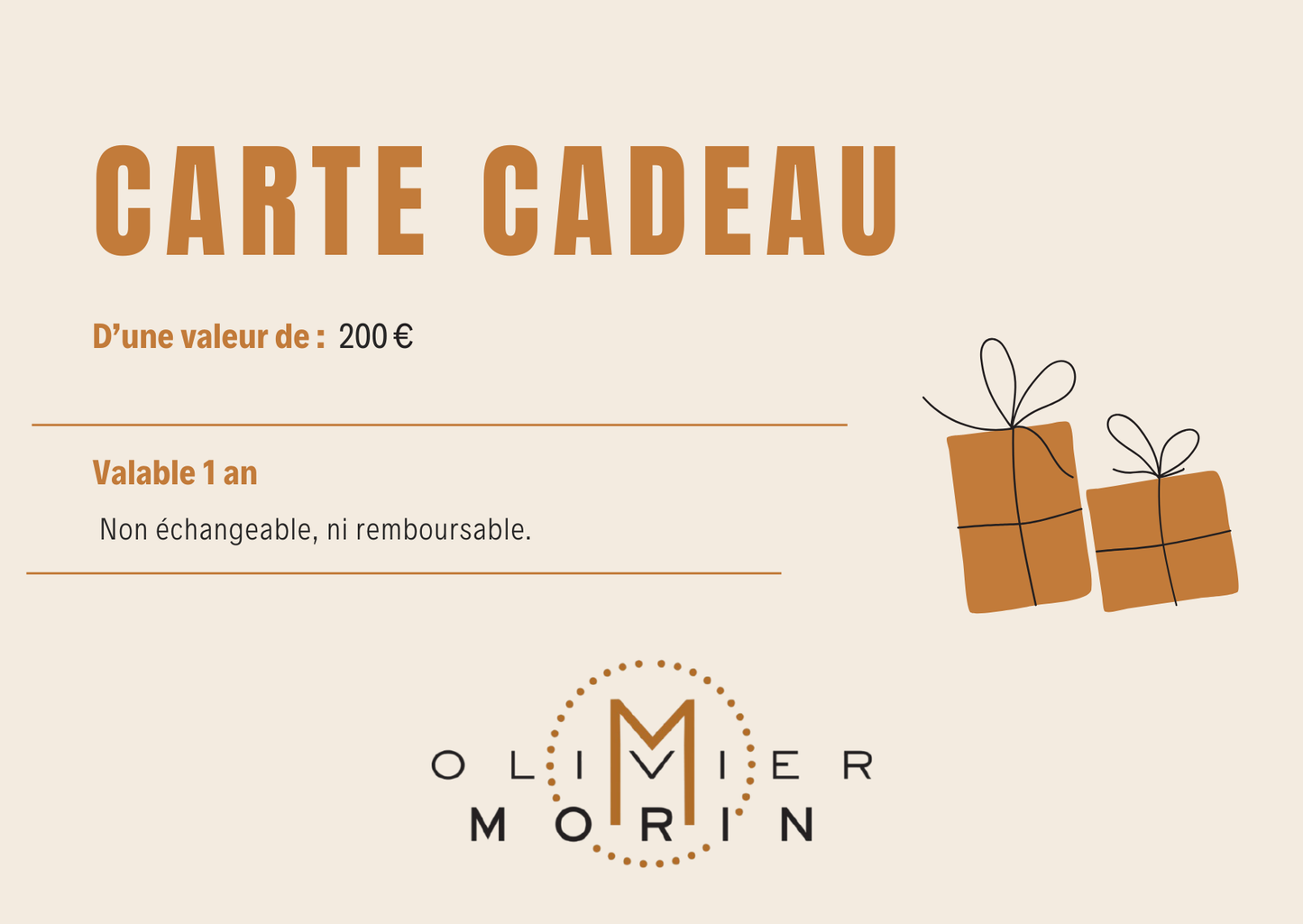 Carte Cadeau Domaine Olivier Morin